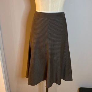 Banana Republic Size 4 Skirt Wool / Silk Pinstripe A-Line Brown/Tan/Gray $35 OBO